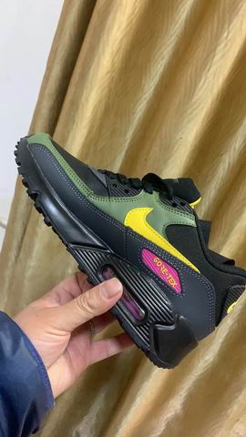 Cheap Nike Air Max 90 Men's Women's Shoes Black Olive Yellow Purple-115